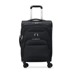 DELSEY Paris Sky Max 2.0 Softside Expandable Luggage With Spinner Wheels, Black, Carry-on 21 Inch