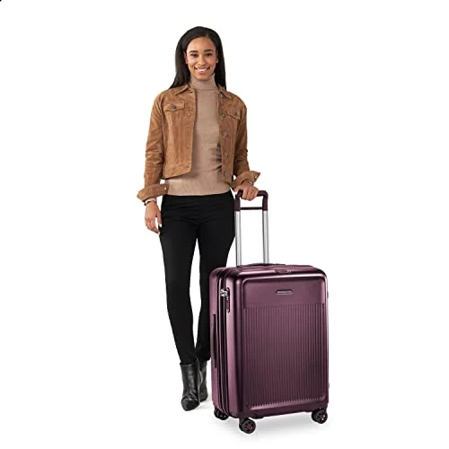 Briggs & Riley Sympatico Hardside Medium Spinner Luggage, Plum, 27-Inch Checked 5 Briggs & Riley Sympatico Hardside Medium Spinner Luggage, Plum, 27-Inch Checked - Image 5