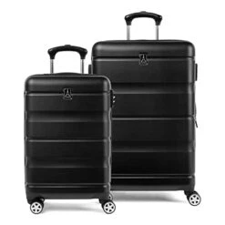 Travelpro Runway 2 Piece Luggage Set, Carry-on & Convertible Medium To Large Check-in Hardside Expandable Luggage, 8 Spinner Wheels, TSA Lock, Hardshell Suitcase, Black