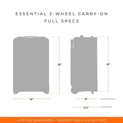 Briggs & Riley Baseline Uprights, Black, Essential 2-Wheel Carry-On -Samsonite || American Tourister || Travelpro Sales 31SGISbsh0L