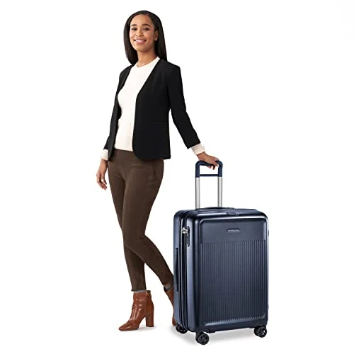 Briggs & Riley Sympatico Hardside Medium Spinner Luggage, Matte Navy, 27-Inch Checked 4 Briggs & Riley Sympatico Hardside Medium Spinner Luggage, Matte Navy, 27-Inch Checked - Image 4