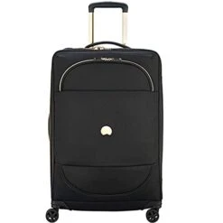 DELSEY Paris Montrouge Softside Expandable Luggage With Spinner Wheels, Black, Checked-Medium 25 Inch