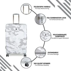 HEYS White CAMO Rang White Color Case Size, White, 30", Luggage -Samsonite || American Tourister || Travelpro Sales 410 NZfusZL