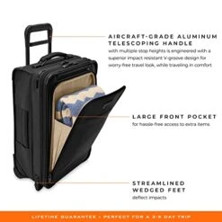 Briggs & Riley Baseline Uprights, Black, Essential 2-Wheel Carry-On -Samsonite || American Tourister || Travelpro Sales 413jqp0AJvL