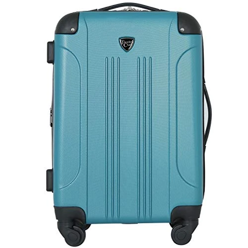Travelers Club Chicago Hardside Expandable Spinner Luggage, Teal, 20" Carry-On 1 Travelers Club Chicago Hardside Expandable Spinner Luggage, Teal, 20" Carry-On