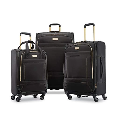 American Tourister Belle Voyage Softside Luggage With Spinner Wheels, Black, Checked-Medium 25-Inch 3 American Tourister Belle Voyage Softside Luggage With Spinner Wheels, Black, Checked-Medium 25-Inch - Image 3
