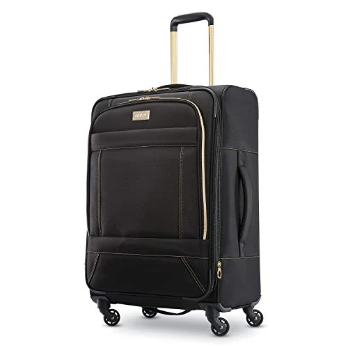 American Tourister Belle Voyage Softside Luggage With Spinner Wheels, Black, Checked-Medium 25-Inch 1 American Tourister Belle Voyage Softside Luggage With Spinner Wheels, Black, Checked-Medium 25-Inch