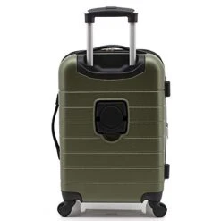 Wrangler Smart Luggage Set With Cup Holder And USB Port, Olive Green, 20-Inch Carry-On -Samsonite || American Tourister || Travelpro Sales 41CIKgD9ajL 127cb73e 0804 48a8 982a 27eb37837730