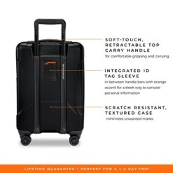 Briggs & Riley Torq Hardside Carry On Luggage With Spinner Wheels 22 Inch. USB Charging Port, TSA-Friendly Locks, Easy Access Hinged Front Pocket, Black -Samsonite || American Tourister || Travelpro Sales 41GYRzkY4DL