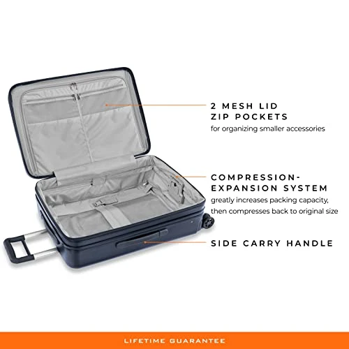 Briggs & Riley Sympatico Hardside Medium Spinner Luggage, Matte Navy, 27-Inch Checked 18 Briggs & Riley Sympatico Hardside Medium Spinner Luggage, Matte Navy, 27-Inch Checked - Image 18