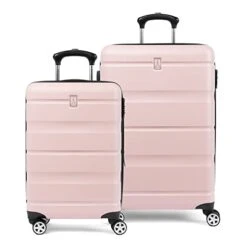 Travelpro Runway 2 Piece Luggage Set, Carry-on & Convertible Medium To Large 28-Inch Check-in Hardside Expandable Luggage, 8 Spinner Wheels, TSA Lock, Hardshell Suitcase, Powder Pink