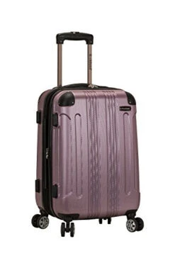 Rockland London Hardside Spinner Wheel Luggage, Pink, Carry-On 20-Inch