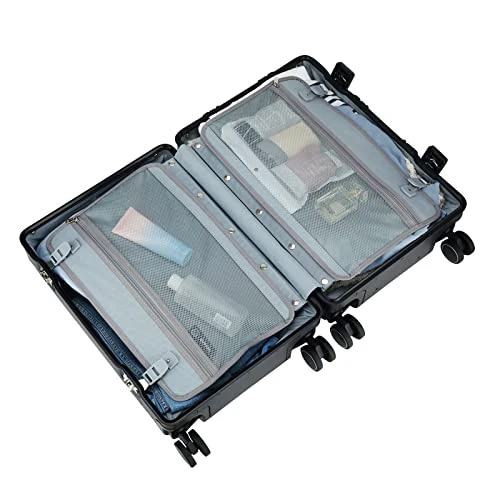 VERAGE Birmingham Aluminum Carry On Suitcase, Hardside International Spinner Luggage,Black, IATA Carry-On 20-Inch 5 VERAGE Birmingham Aluminum Carry On Suitcase, Hardside International Spinner Luggage,Black, IATA Carry-On 20-Inch - Image 5