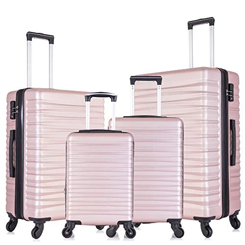Apelila 4 Piece TSA Hardshell Luggage Sets,Expandable Travel Suitcase,Carry On Luggage With Spinner Wheels Free Cover&Hanger Inside (Rose Gold) -Samsonite || American Tourister || Travelpro Sales 41TzRYST0vL 08f5f0fd c49e 4ba3 b0ed 28b25db0d3a8