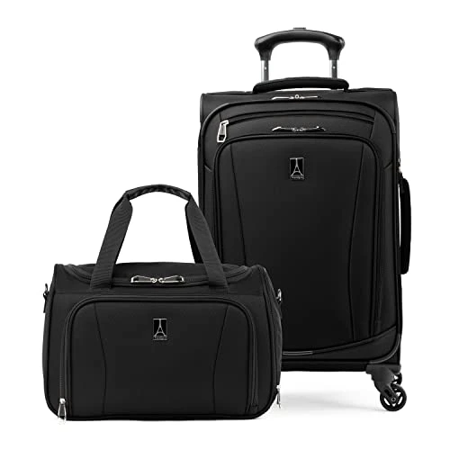 Travelpro Runway 2-piece Luggage Set, Carry On Softside Expandable 4-Wheel Spinner Suitcase & Carry On UnderSeat Luggage Soft Tote Bag, Men And Women, Black 1 Travelpro Runway 2-piece Luggage Set, Carry On Softside Expandable 4-Wheel Spinner Suitcase & Carry On UnderSeat Luggage Soft Tote Bag, Men And Women, Black