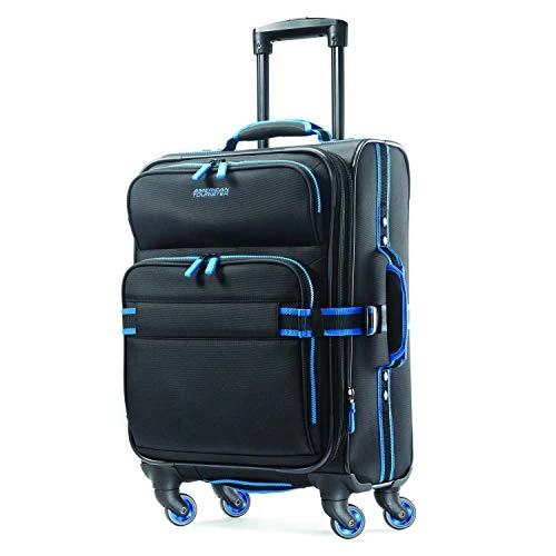 American Tourister Eclipse Softside Spinner Luggage (Black/Blue, 20 Inch) 1 American Tourister Eclipse Softside Spinner Luggage (Black/Blue, 20 Inch)