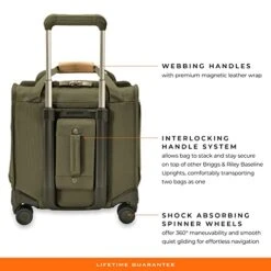 Briggs & Riley Cabin Spinner, Olive -Samsonite || American Tourister || Travelpro Sales 41Vd bsN7JL