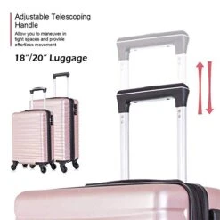 4 Piece Luggage Sets, Expandable Hardshell ABS Luggage Sets With TSA Lock Spinner Wheels Travel Suitcases Set (4 PCS, TSA Lock+Expandable, Rose Gold) -Samsonite || American Tourister || Travelpro Sales 41WAQtnr1DL