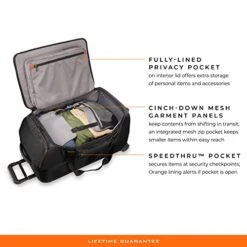 Briggs & Riley Wheeled Duffle, Black, Checked-Medium 27-Inch 34 Briggs & Riley Wheeled Duffle, Black, Checked-Medium 27-Inch -Samsonite || American Tourister || Travelpro Sales 41f29jlI0ML