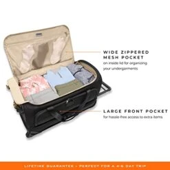 Briggs & Riley Medium 2-Wheel Duffle, Black -Samsonite || American Tourister || Travelpro Sales 41lRA Ak2QL