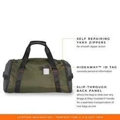 Briggs & Riley Duffle Bag, Hunter, Us:one Size 25 Briggs & Riley Duffle Bag, Hunter, Us:one Size -Samsonite || American Tourister || Travelpro Sales 41lca0OPm3L