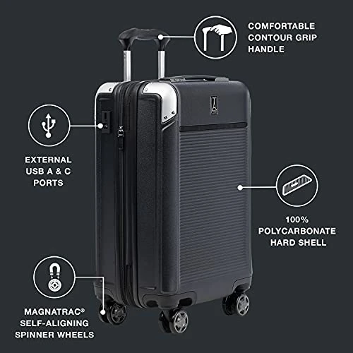 Travelpro Platinum Elite Hardside Expandable Spinner Wheel Luggage TSA Lock Hard Shell Polycarbonate Suitcase, Shadow Black, Carry-on 21-Inch 5 Travelpro Platinum Elite Hardside Expandable Spinner Wheel Luggage TSA Lock Hard Shell Polycarbonate Suitcase, Shadow Black, Carry-on 21-Inch - Image 5