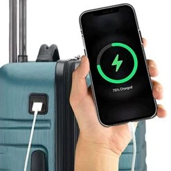 U.S. Traveler Boren Polycarbonate Hardside Rugged Travel Suitcase Luggage With 8 Spinner Wheels, Aluminum Handle, Teal, Carry-on 22-Inch, USB Port -Samsonite || American Tourister || Travelpro Sales 41sY9bC47PS 07d6c397 bb0a 495c 959d f500d644f2a6