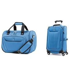 Travelpro Maxlite 5-Softside Expandable Spinner Wheel Luggage, Azure Blue, 2-Piece Set (Tote/21)