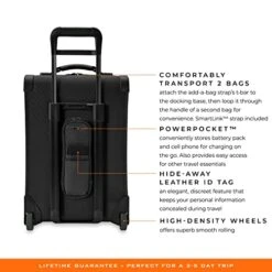Briggs & Riley Baseline Uprights, Black, Essential 2-Wheel Carry-On -Samsonite || American Tourister || Travelpro Sales 511VfzLs9tL