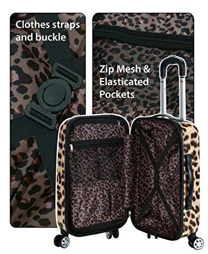 Rockland Safari Hardside Spinner Wheel Luggage, Leopard, Carry-On 20-Inch 4 Rockland Safari Hardside Spinner Wheel Luggage, Leopard, Carry-On 20-Inch - Image 4