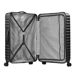 U.S. Traveler Boren Polycarbonate Hardside Rugged Travel Suitcase Luggage With 8 Spinner Wheels, Aluminum Handle, Black, 2-Piece Set, USB Port In Carry-On -Samsonite || American Tourister || Travelpro Sales 51A83kKmVXS