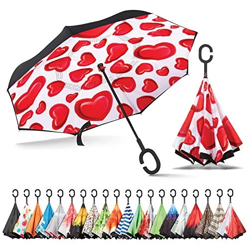 Sharpty Inverted, Windproof, Reverse Umbrella For Women With UV Protection, Upside Down With C-Shaped Handle 1 Sharpty Inverted, Windproof, Reverse Umbrella For Women With UV Protection, Upside Down With C-Shaped Handle