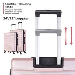 4 Piece Luggage Sets, Expandable Hardshell ABS Luggage Sets With TSA Lock Spinner Wheels Travel Suitcases Set (4 PCS, TSA Lock+Expandable, Rose Gold) -Samsonite || American Tourister || Travelpro Sales 51LV6lnnRyL