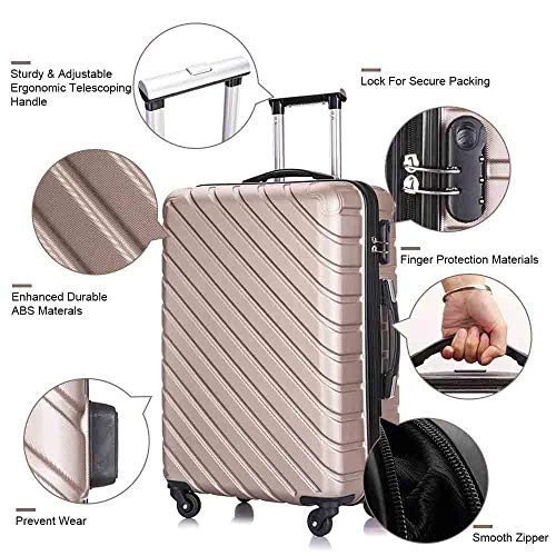 Luggage Sets, Semper 4 Piece Luggage Set Suitcases With Spinner Wheels Hardshell Lightweight Luggage 18" 20" 24" 28" 6 Luggage Sets, Semper 4 Piece Luggage Set Suitcases With Spinner Wheels Hardshell Lightweight Luggage 18" 20" 24" 28" - Image 6