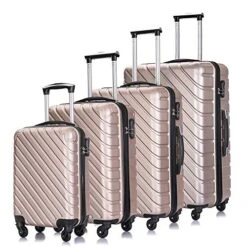 Luggage Sets, Semper 4 Piece Luggage Set Suitcases With Spinner Wheels Hardshell Lightweight Luggage 18" 20" 24" 28"