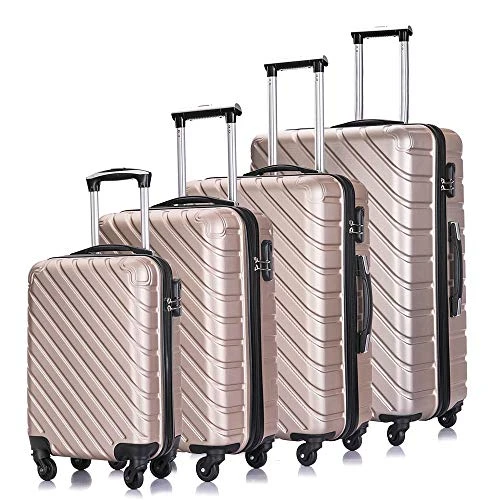 Luggage Sets, Semper 4 Piece Luggage Set Suitcases With Spinner Wheels Hardshell Lightweight Luggage 18" 20" 24" 28" 1 Luggage Sets, Semper 4 Piece Luggage Set Suitcases With Spinner Wheels Hardshell Lightweight Luggage 18" 20" 24" 28"