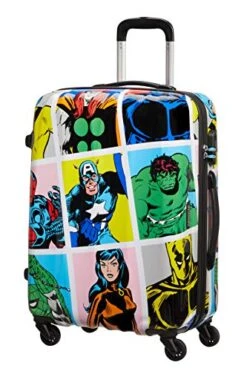American Tourister Unisex Adults’ Luggage Suitcase, Multicolored (Marvel Pop Art), M (65 Cm - 62.5 L)