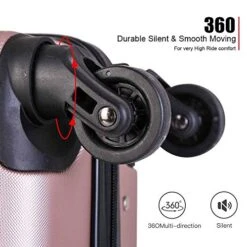 4 Piece Luggage Sets, Expandable Hardshell ABS Luggage Sets With TSA Lock Spinner Wheels Travel Suitcases Set (4 PCS, TSA Lock+Expandable, Rose Gold) -Samsonite || American Tourister || Travelpro Sales 51wszfWdULL