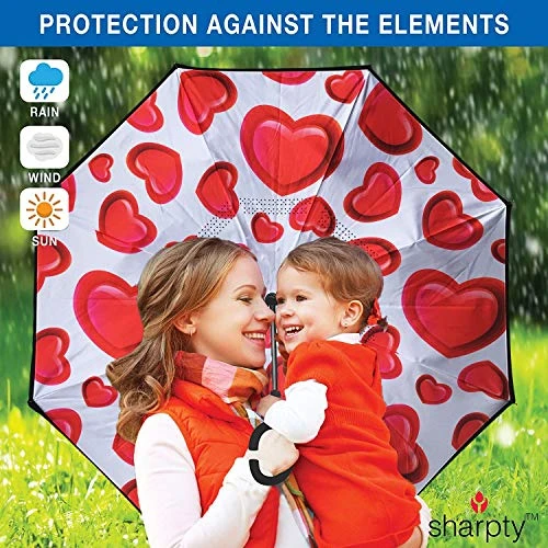 Sharpty Inverted, Windproof, Reverse Umbrella For Women With UV Protection, Upside Down With C-Shaped Handle 2 Sharpty Inverted, Windproof, Reverse Umbrella For Women With UV Protection, Upside Down With C-Shaped Handle - Image 2