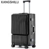 KANGSHILU Aluminum Frame 20 Inches Travel Suitcases Universal Wheel